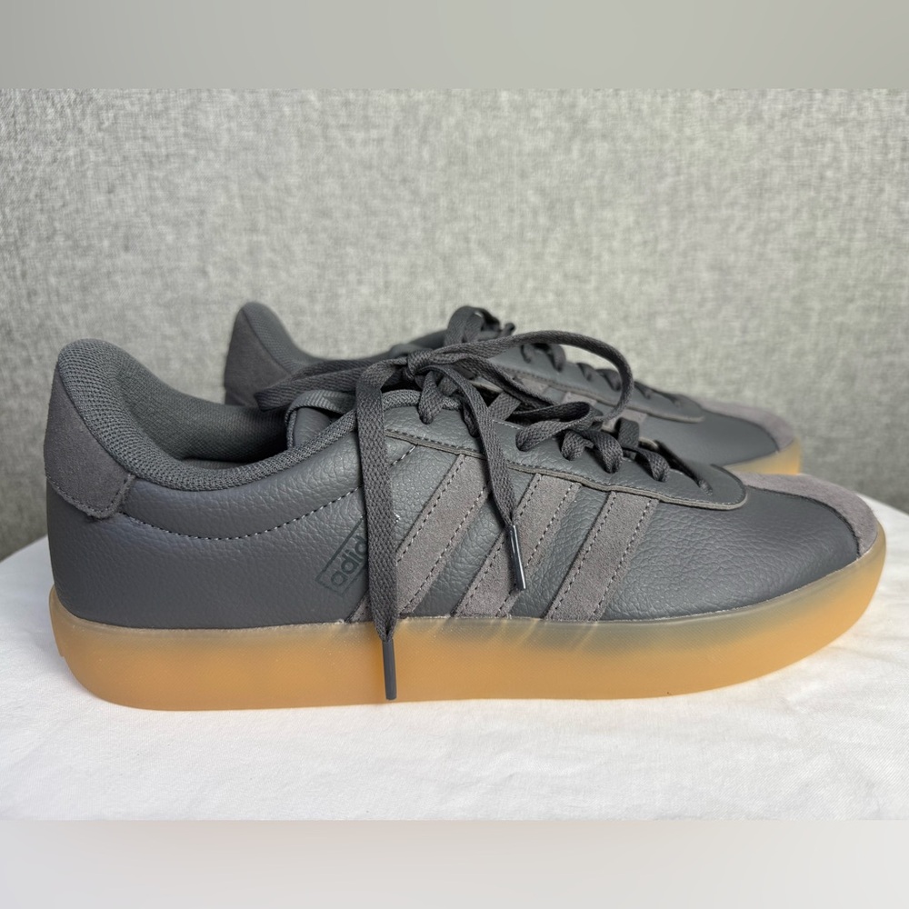 Adidas Charcoal Gray Gum Sole Low Laceup VL COURT Shoes 3.0 Sneakers Size 11 NEW
